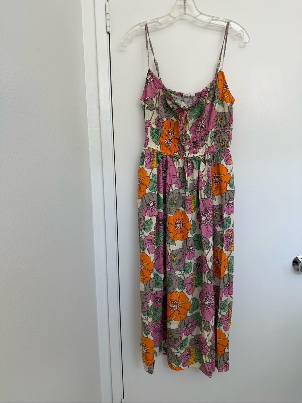 NWOT GAP Floral Spaghetti-Strap Maxi Dress in Pink & Orange